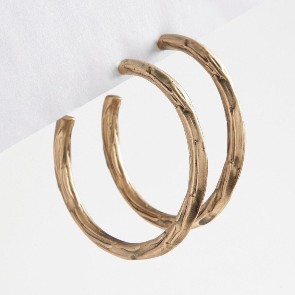 TORRID 1.5" Bronze Hammered Hoop Earrings NEW